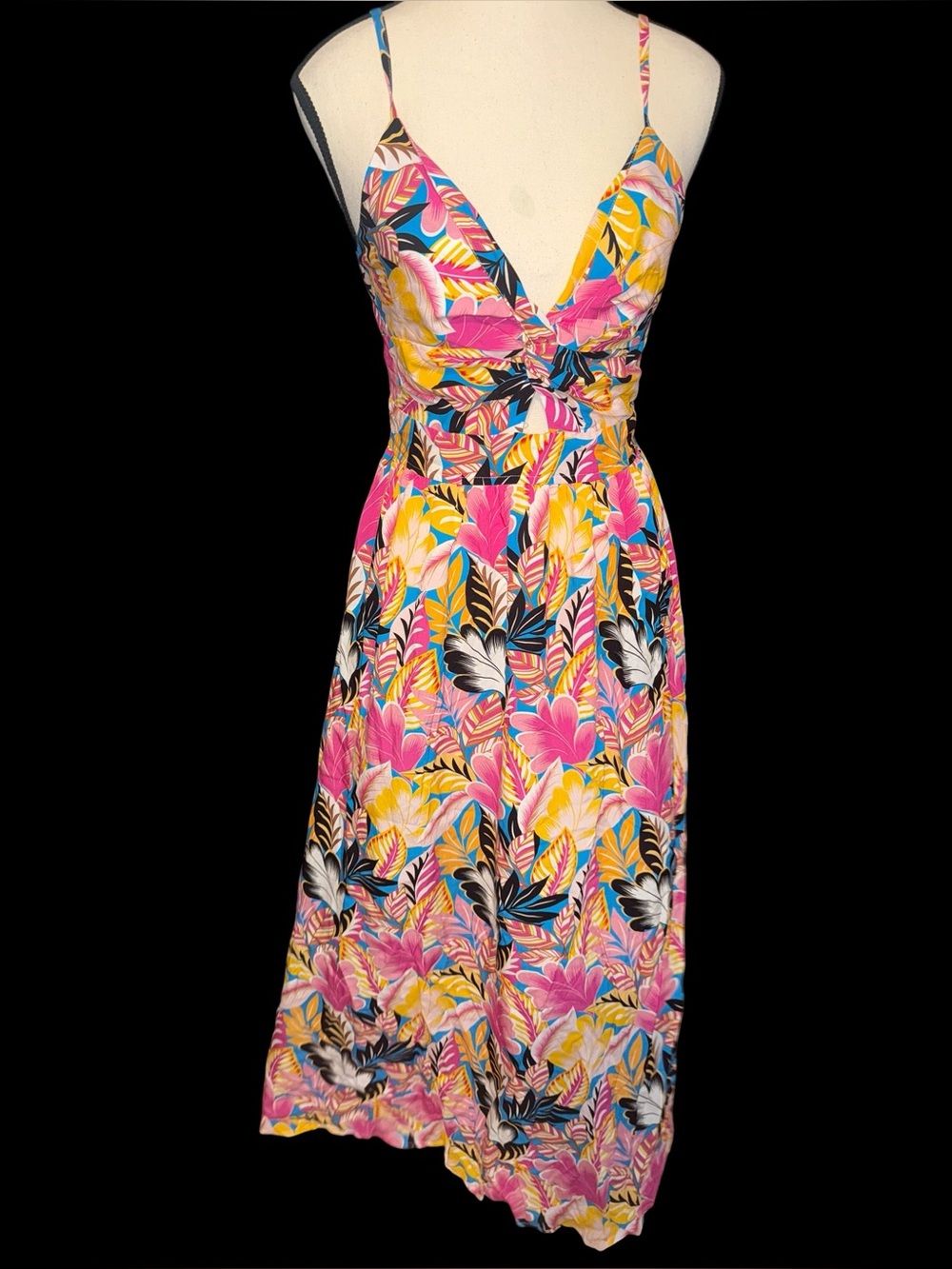 Adrenaline Tropical Maxi Dress NWT resort vacation beach lightweight cutout